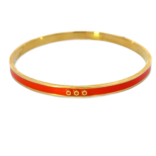 Brass and Enamel Logo Bangle