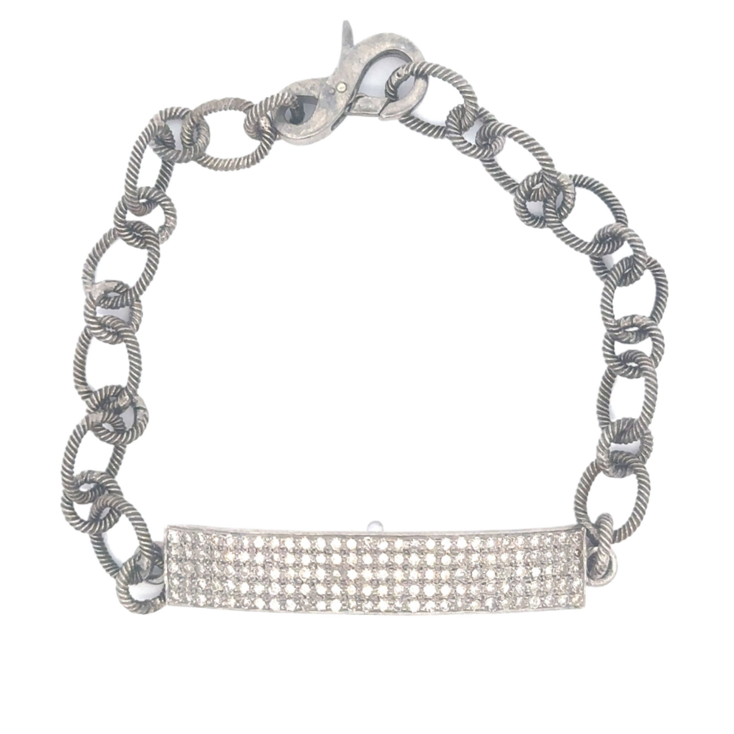 Pave Diamond 5 Row Bar Bracelet