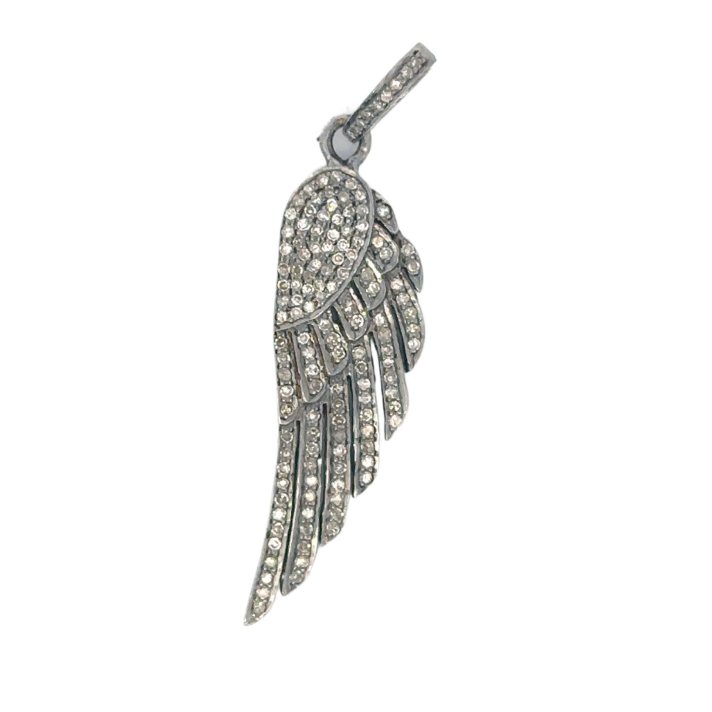 Pave Diamond Angel Wing Pendant