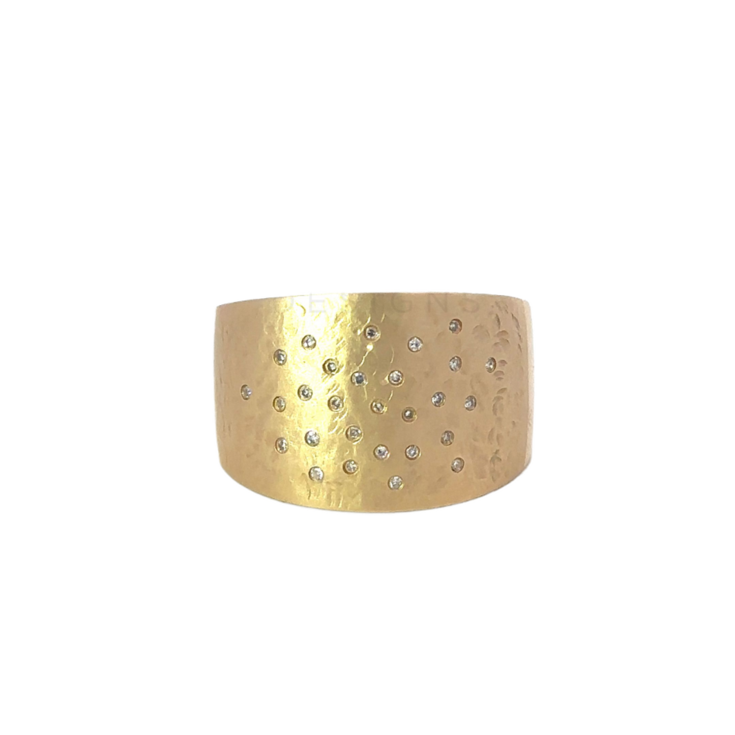 Brushed Metal Band with Tiny Diamonds