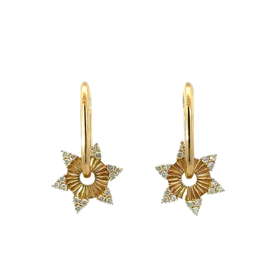 Paper Clip Earring with Pave Star Charm