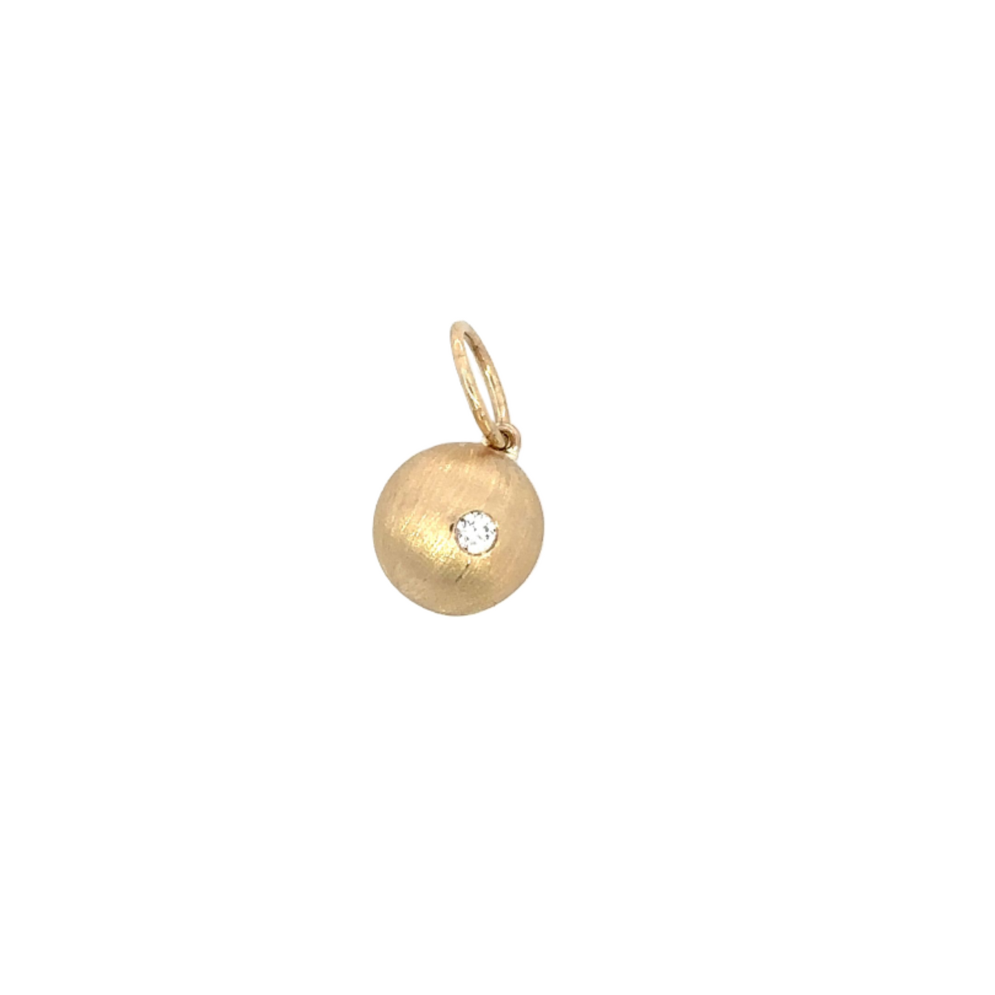 Brushed Yellow Gold Ball Pendant