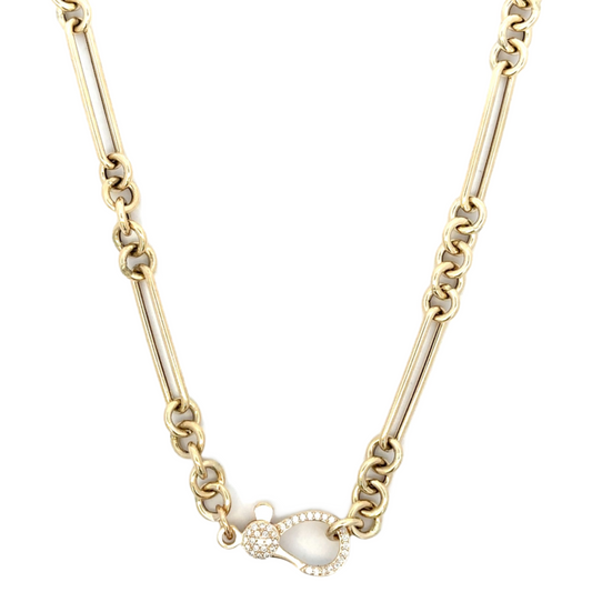 Medium Yellow Gold Vintage Necklace with Small Diamond Lobster