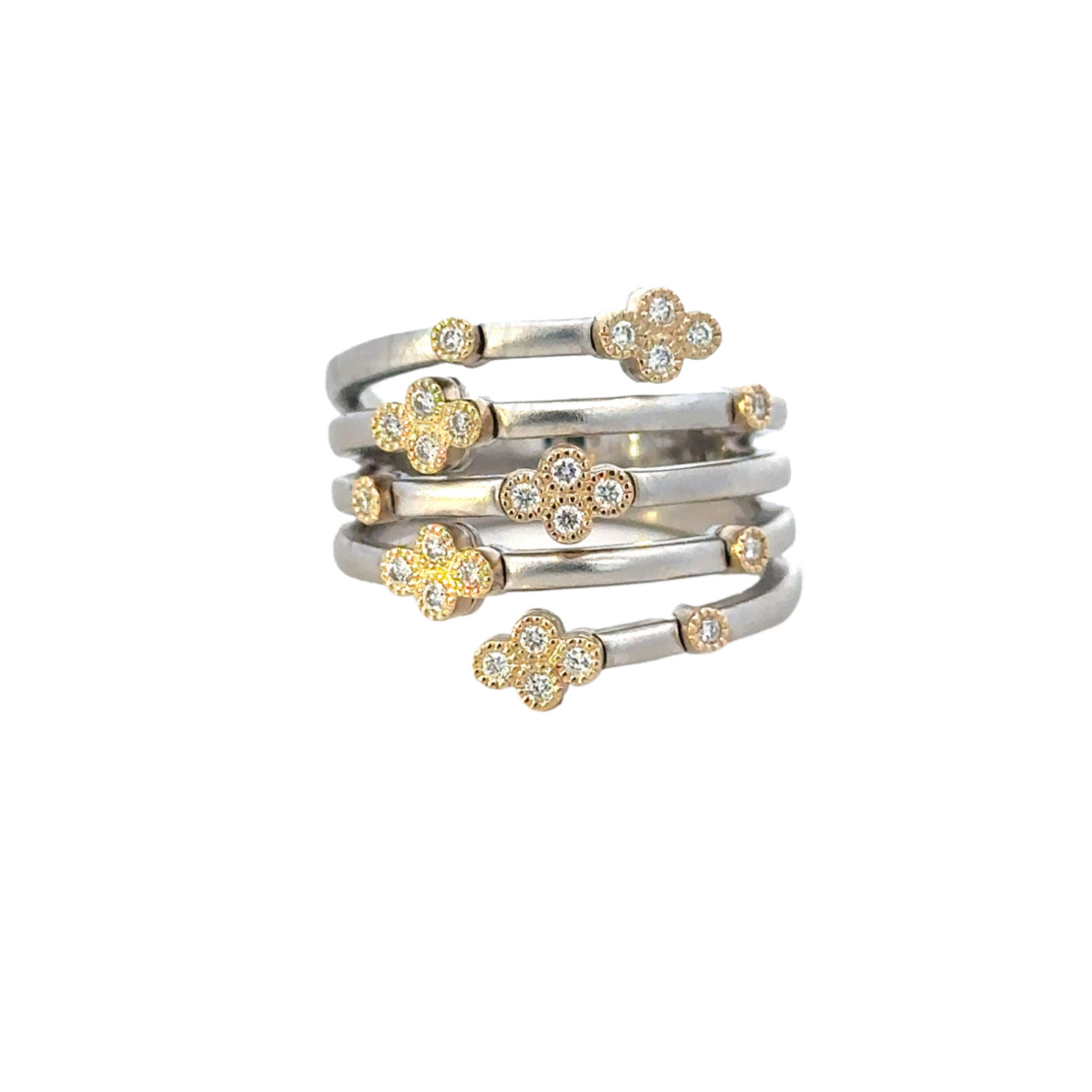 Multi Layer Diamond Cross Accent Ring