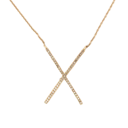 Pave Diamond X Necklace