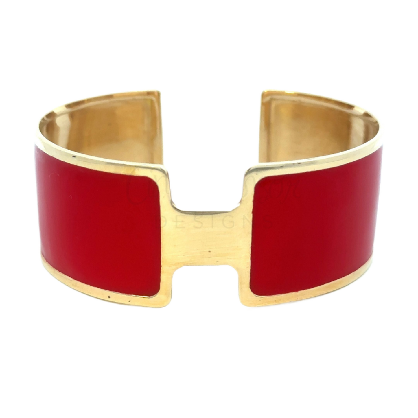 Thick Vermeil Enamel H Cuff