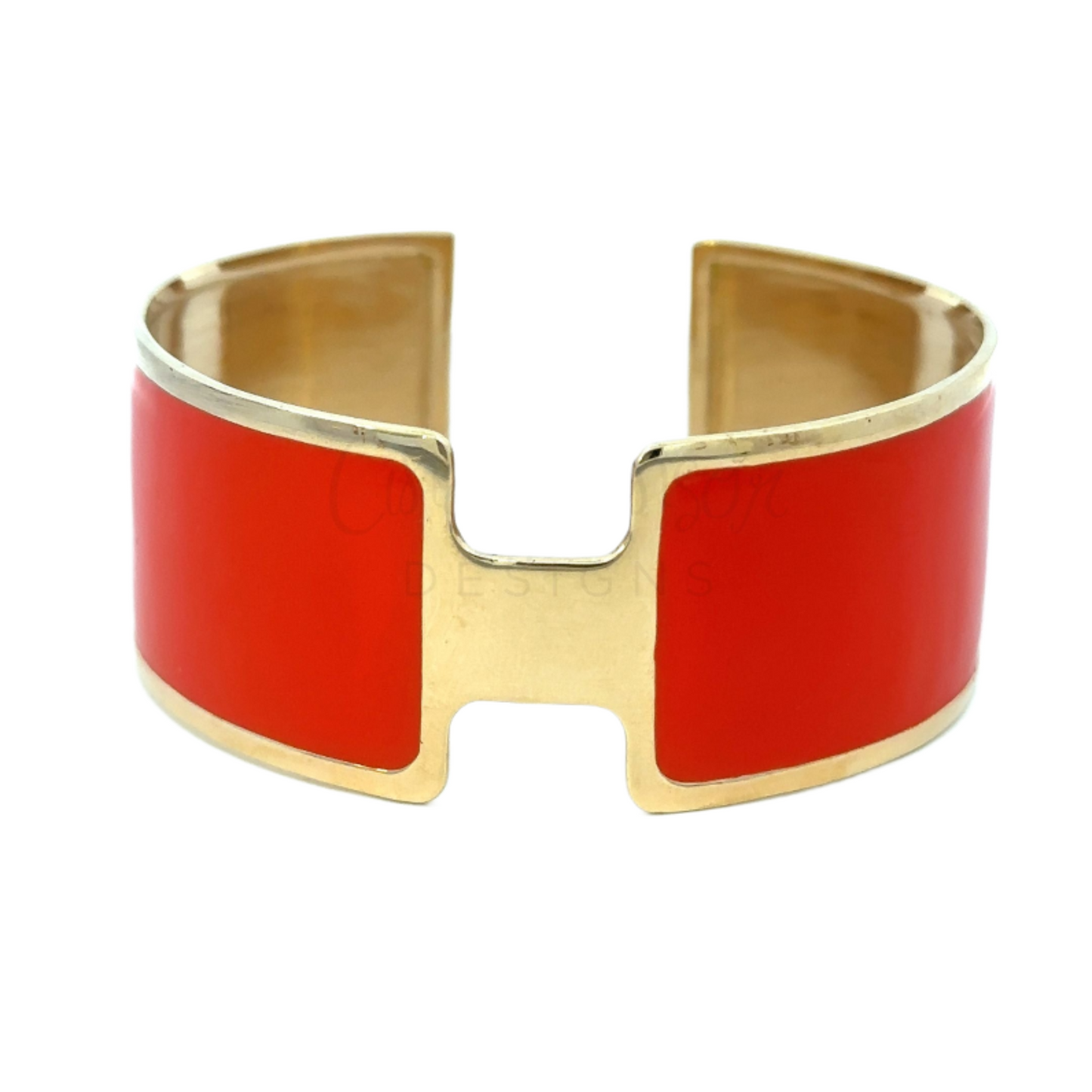 Thick Vermeil Enamel H Cuff