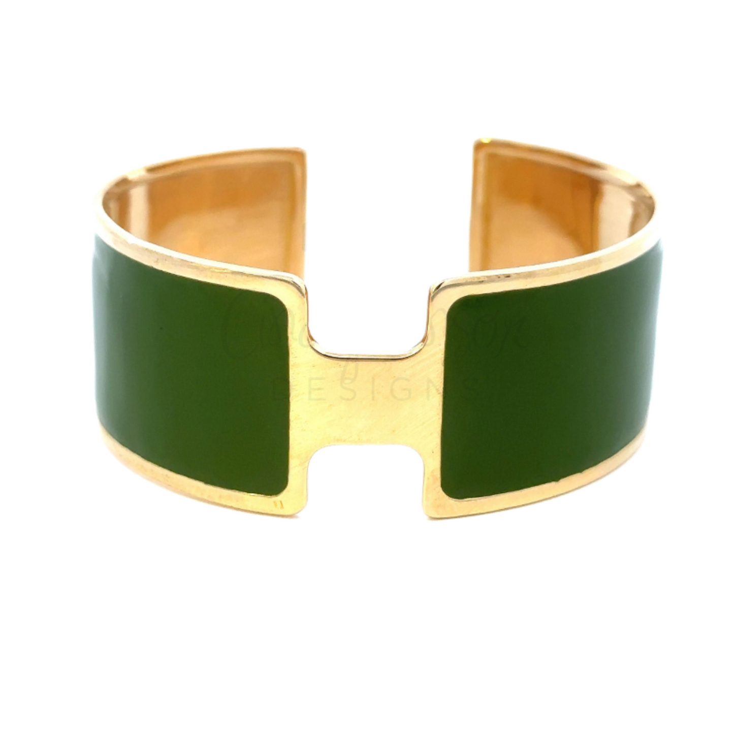 Thick Vermeil Enamel H Cuff