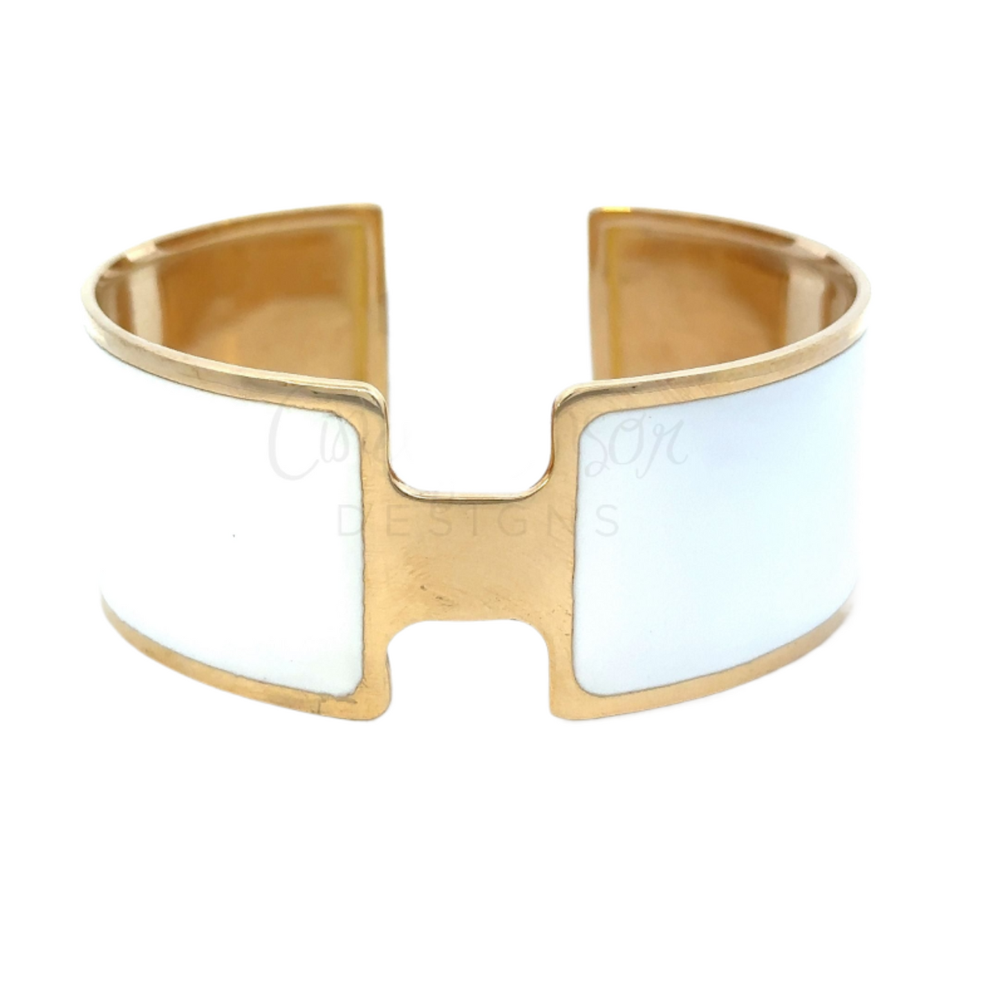 Thick Vermeil Enamel H Cuff