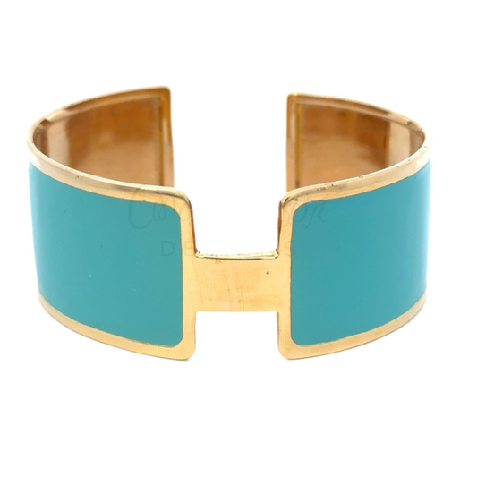 Thick Vermeil Enamel H Cuff