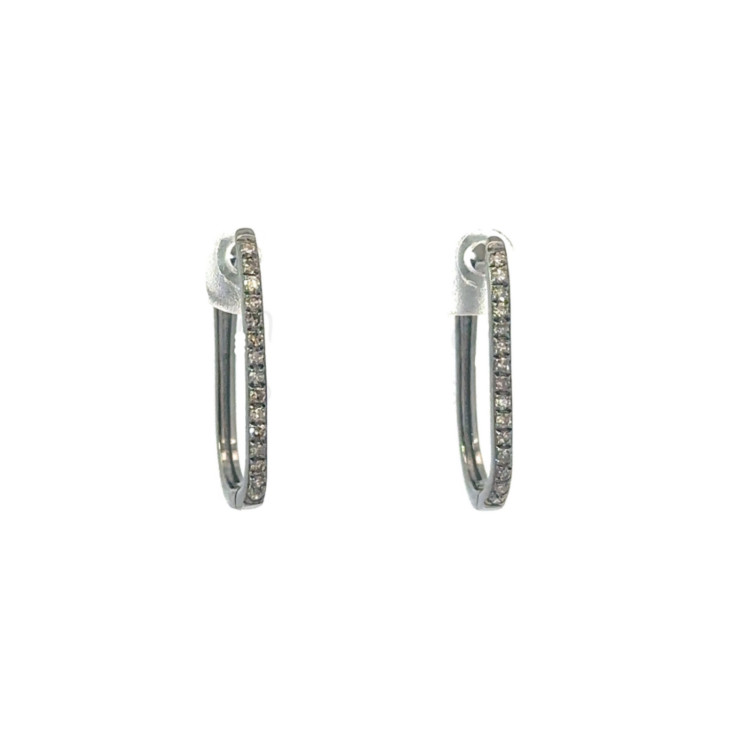 Pave Diamond Paper Clip Earring (Single Sided)