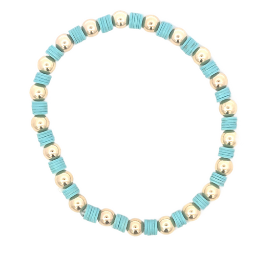 5mm GF Bead Bracelet with Turquoise Accents