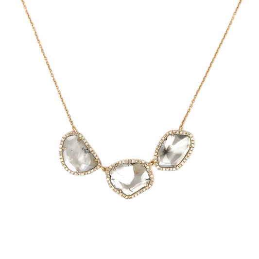 Triple Sliced Diamond Necklace