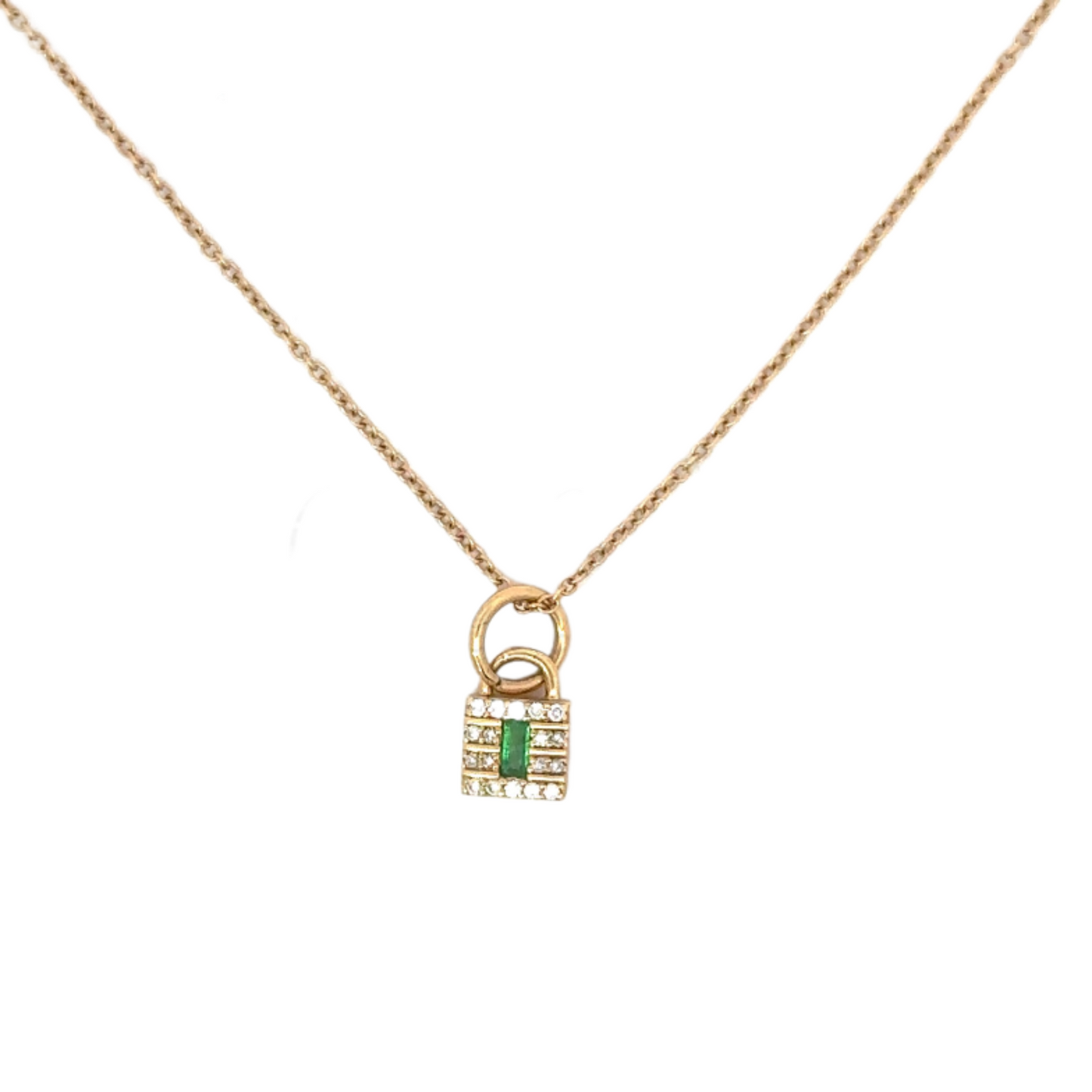 Pave Diamond Locket Necklace with Gemstone Center