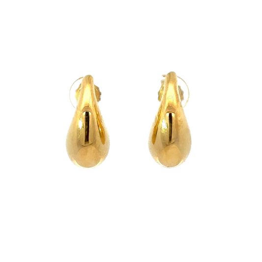 Yellow Gold Bubble Tear Drop Earring