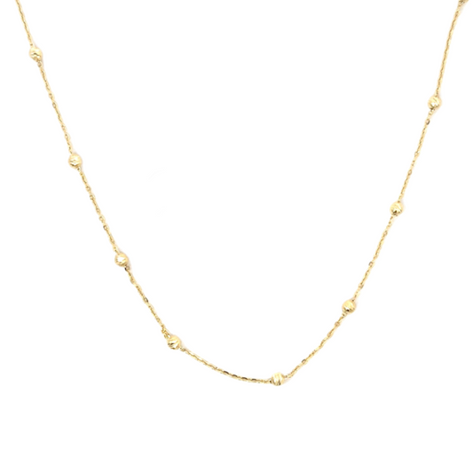 Yellow Gold Saturn Station Bead Necklace