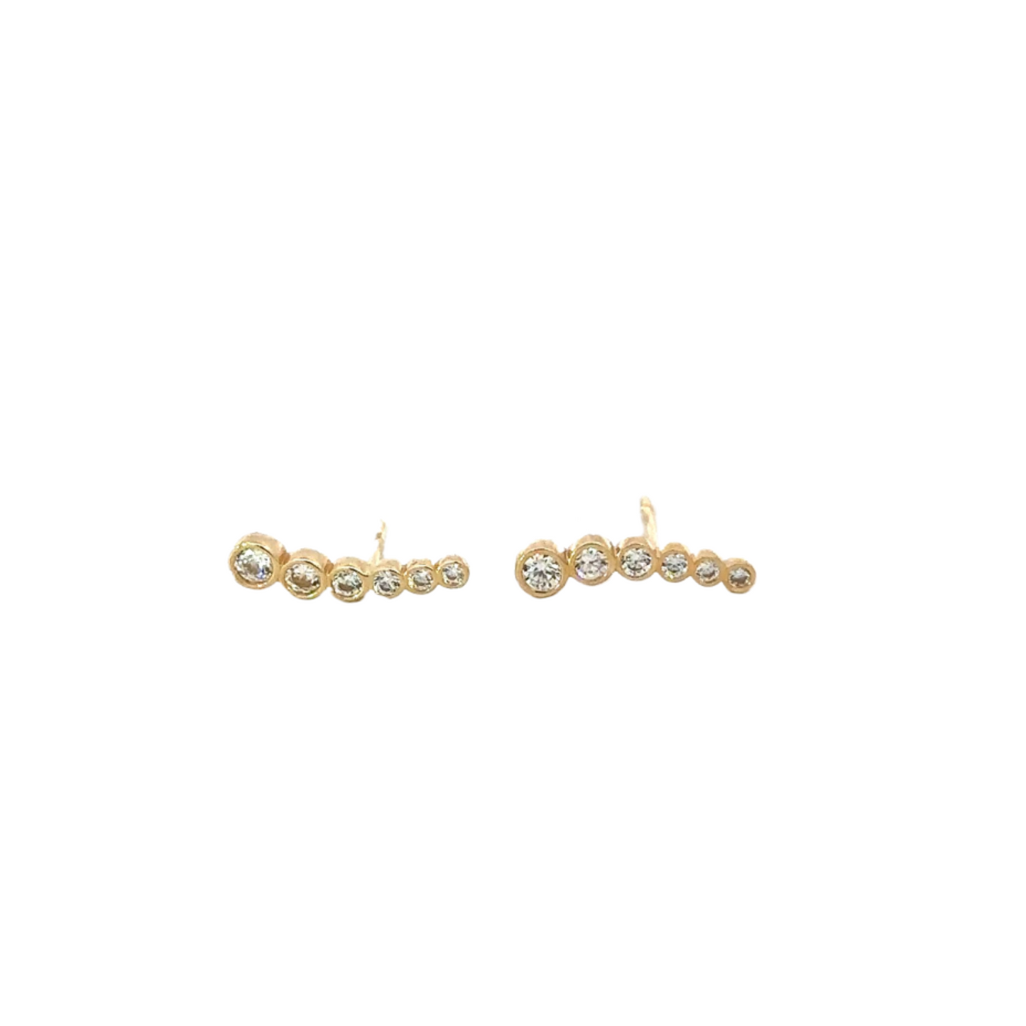 Yellow Gold Graduated CZ Ear Climber