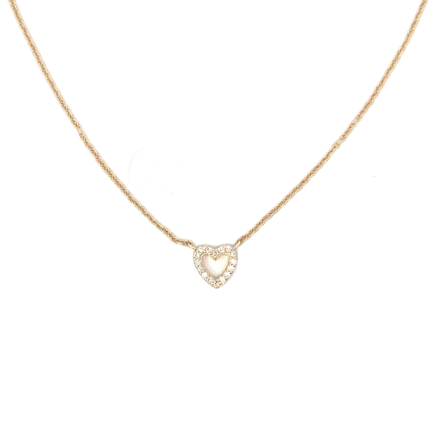 Dainty Pave Diamond Open Heart Necklace