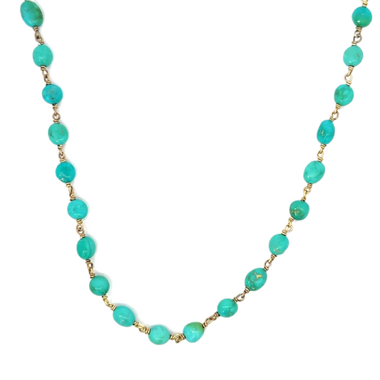 Organic Turquoise Station Necklace