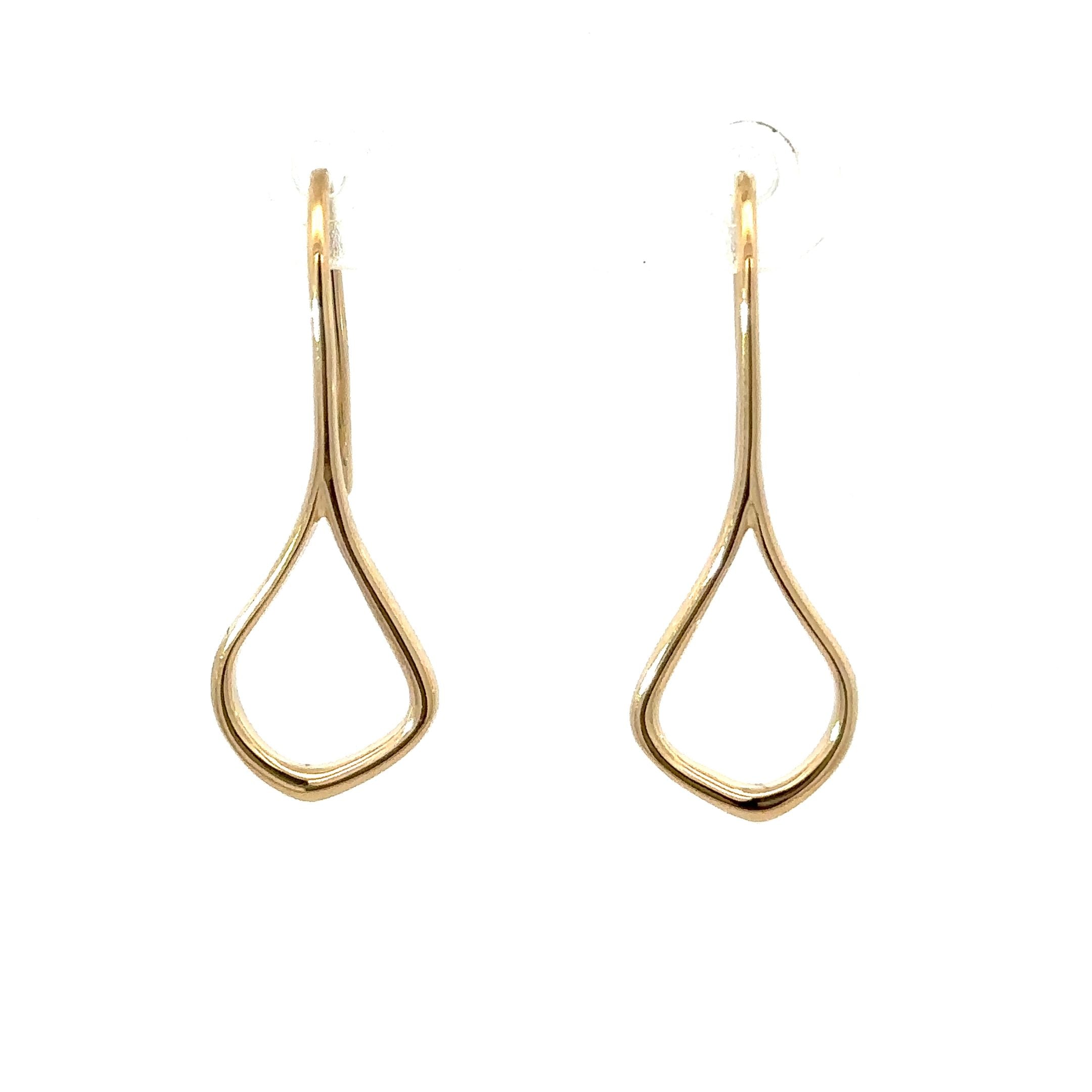 Outlets Long fishhook earring with drop design