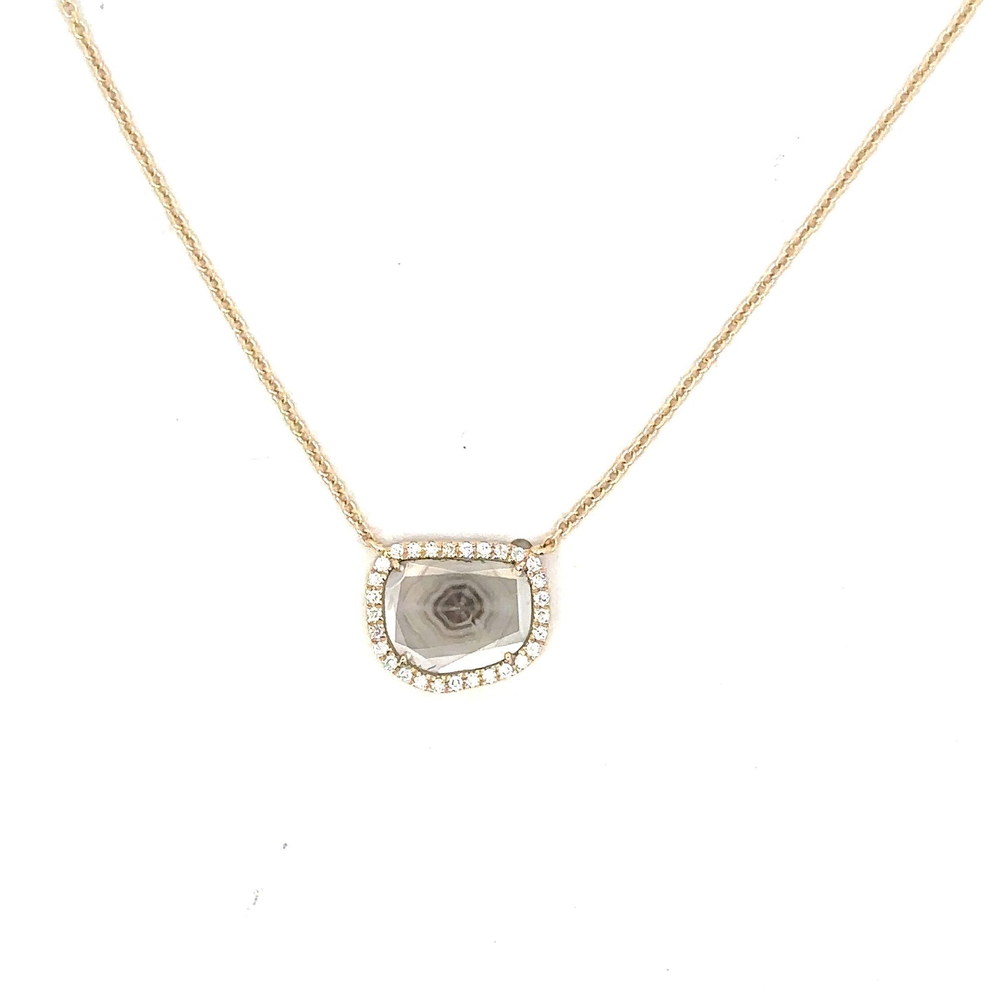 Single Sliced Diamond Necklace