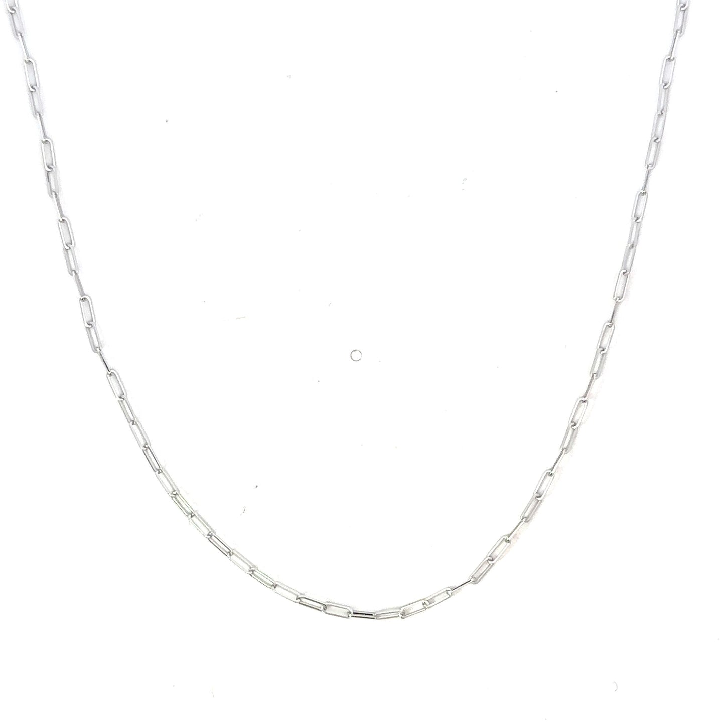 18k White Gold Extra Small Paperclip Chain Necklace