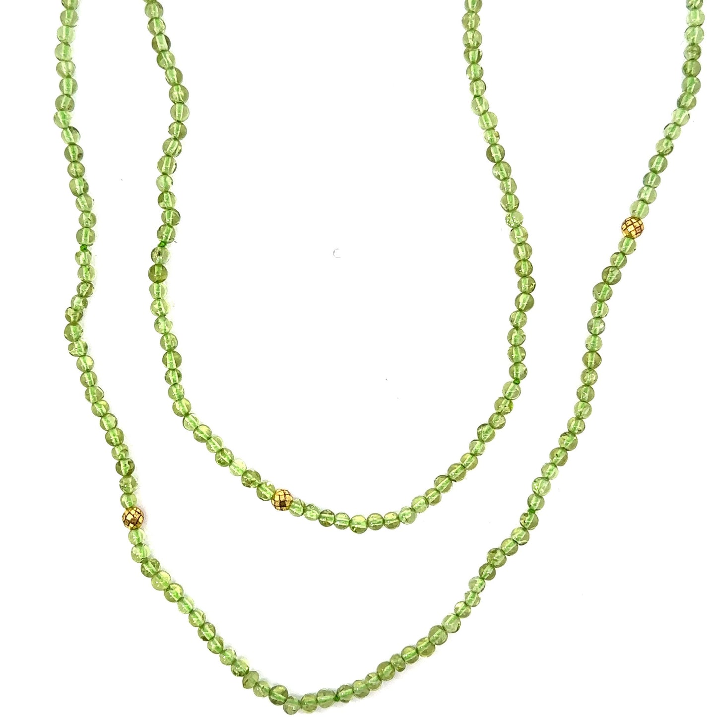 Long Peridot and GF Bead Necklace