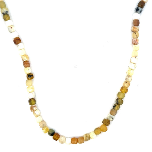 Short Yellow Turquoise Beaded Necklace