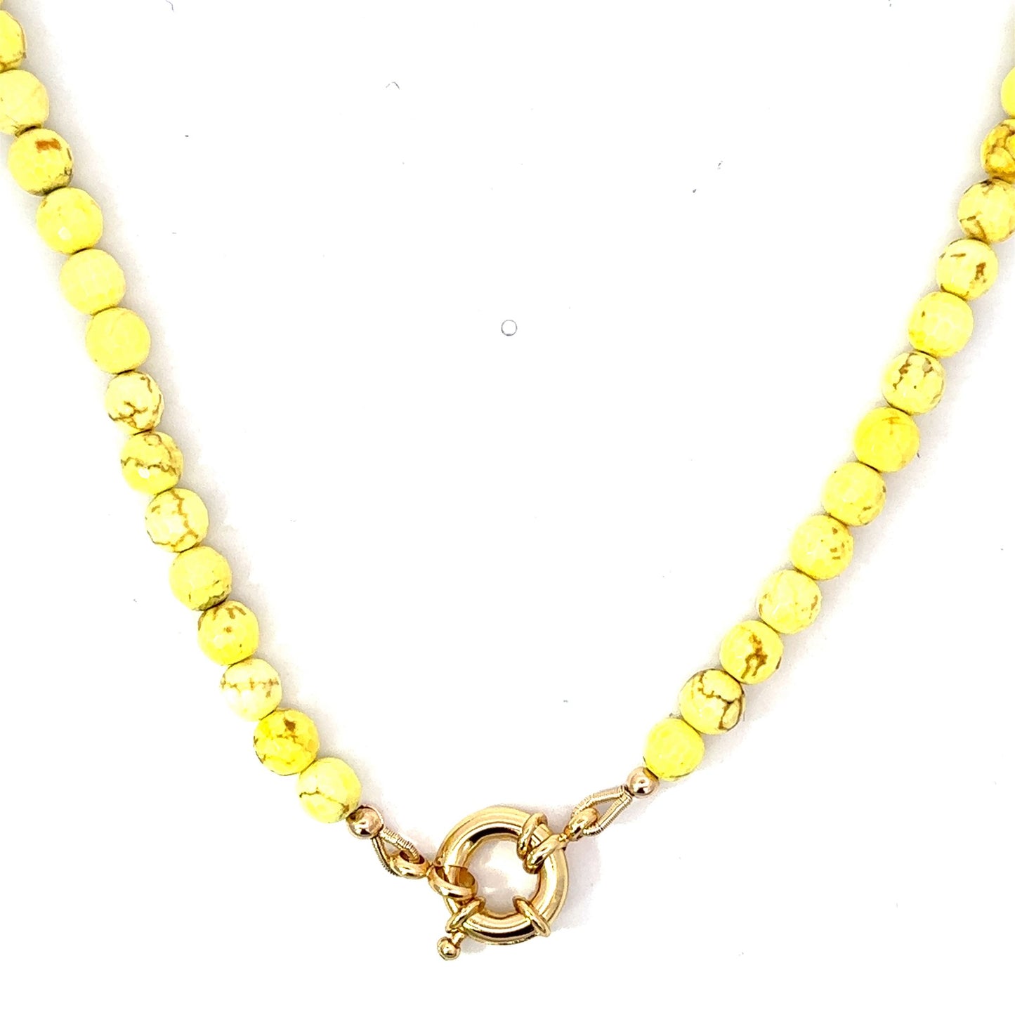 Colored Bead Necklace with Small Mariner Clasp