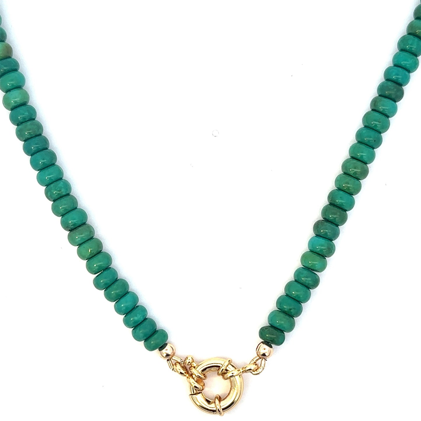 Colored Bead Necklace with Small Mariner Clasp