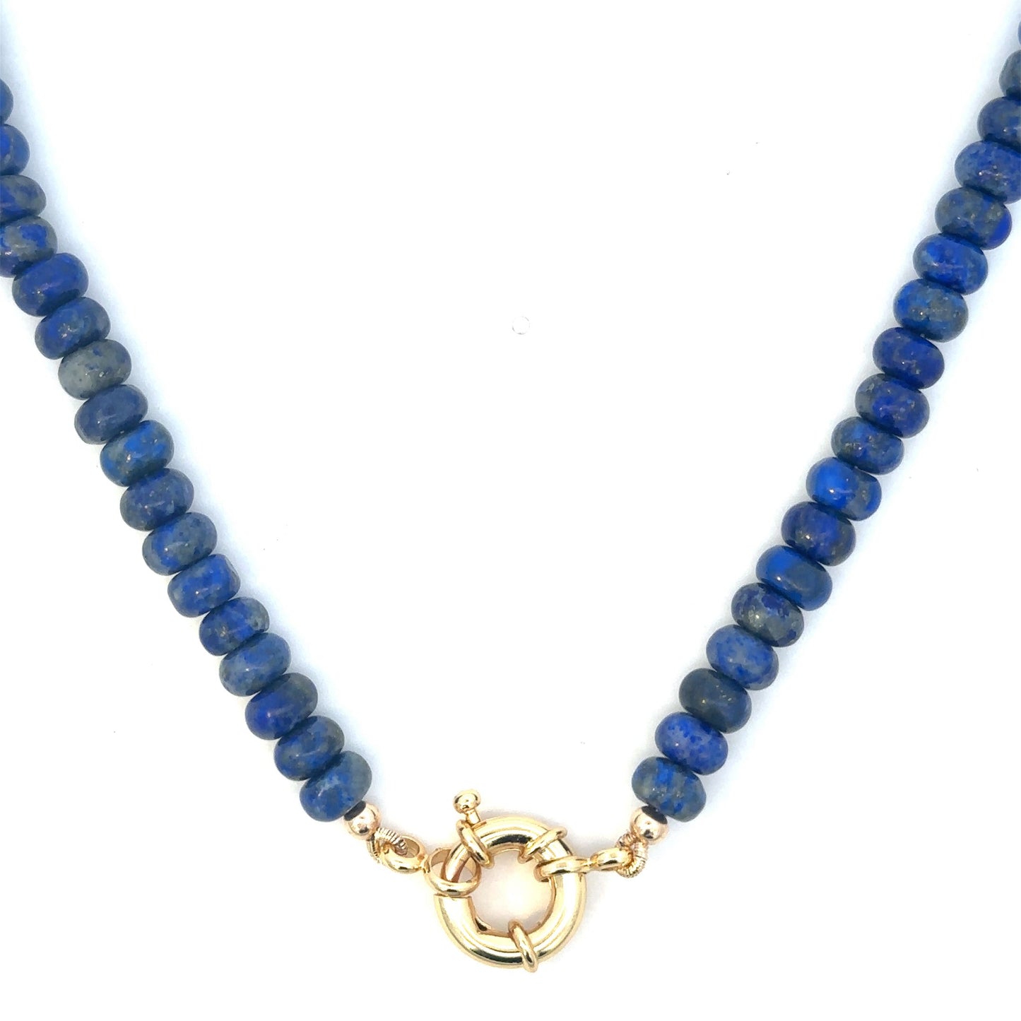 Colored Bead Necklace with Small Mariner Clasp