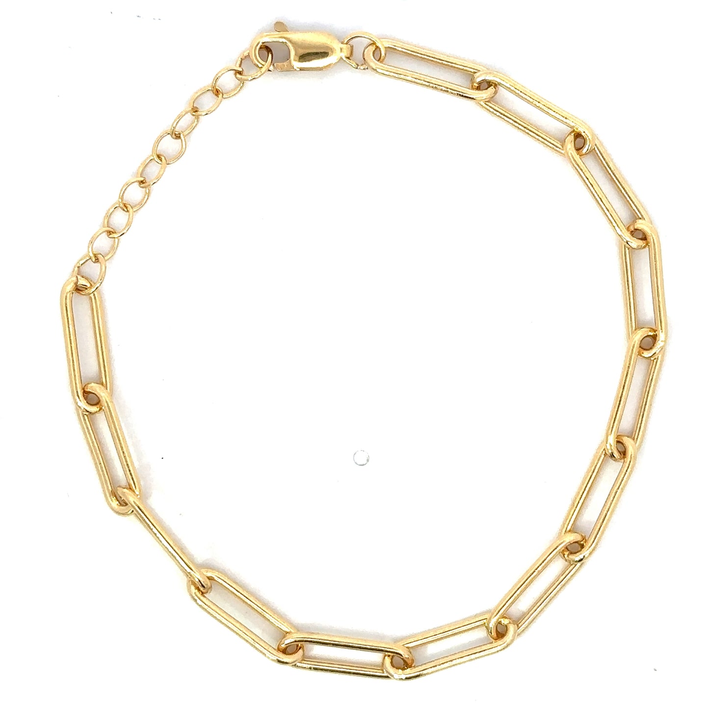 Gold Filled 4mm Flat Oval Link Paper Clip Bracelet