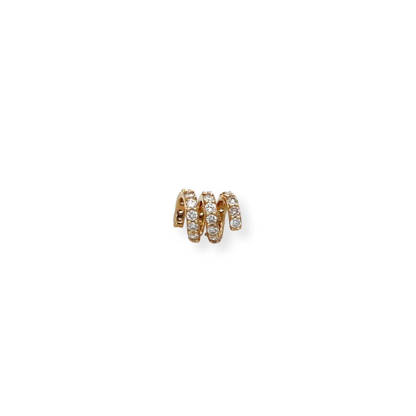 Pave Diamond Spiral Bead
