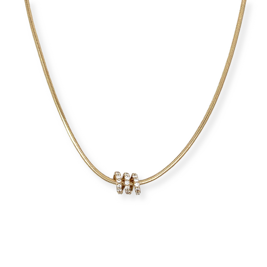 Pave Diamond Spiral Bead