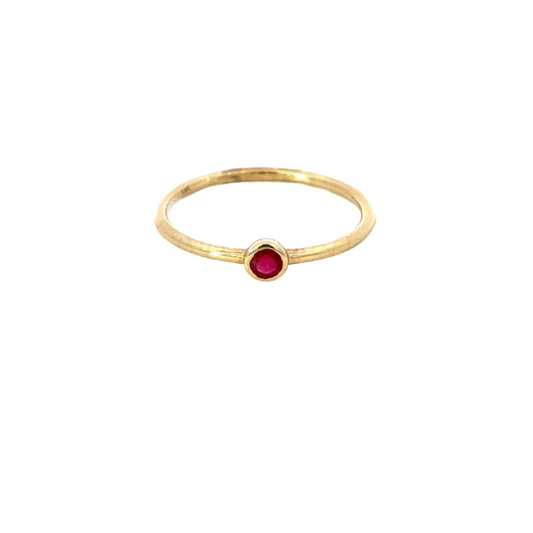 Bezeled Birthstone Ring