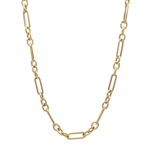 Small Yellow Gold Vintage Paper Clip Chain