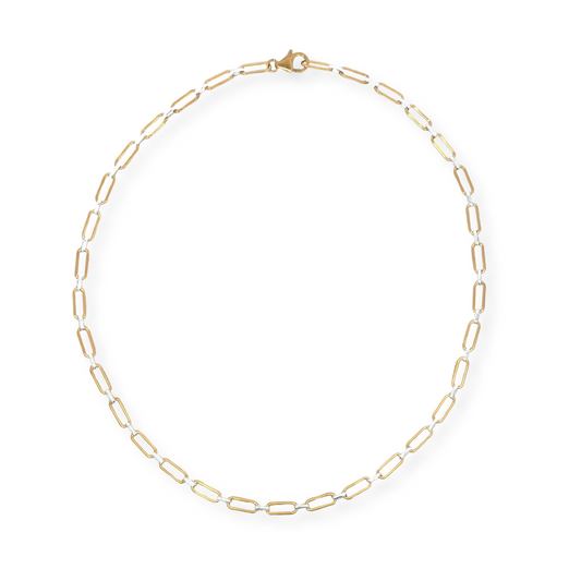 Alternating GF Paperclip and Silver Link Chain