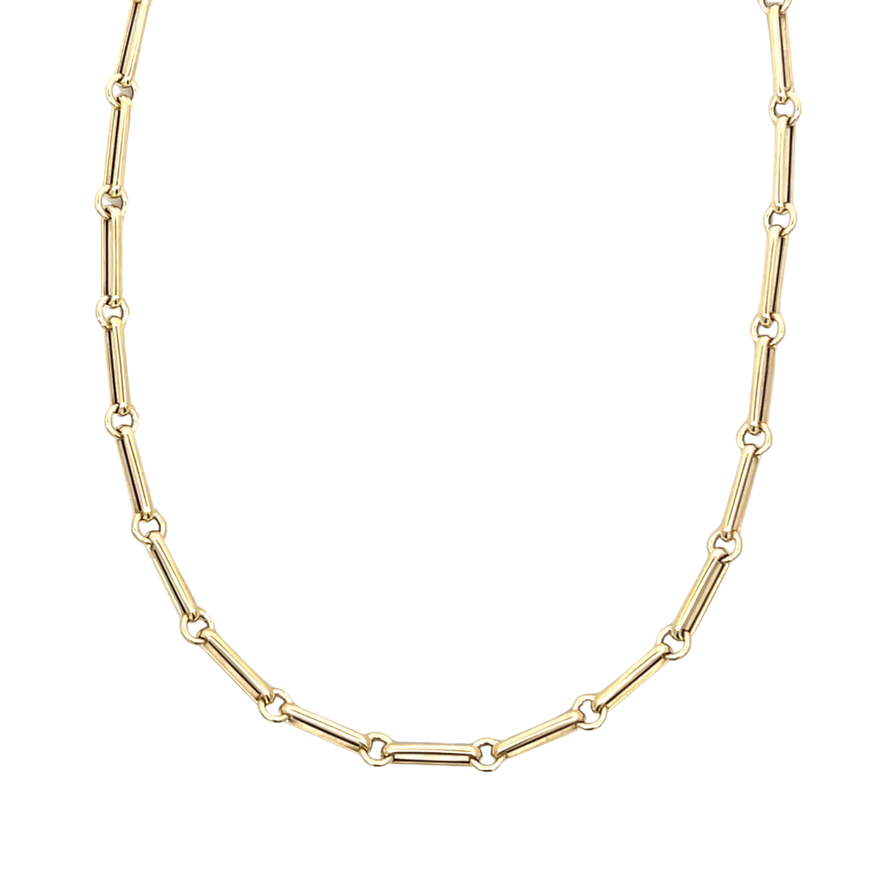 Medium Yellow Gold Alternating Paper Clip Link Chain