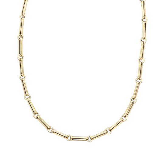 Medium Yellow Gold Alternating Paper Clip Link Chain