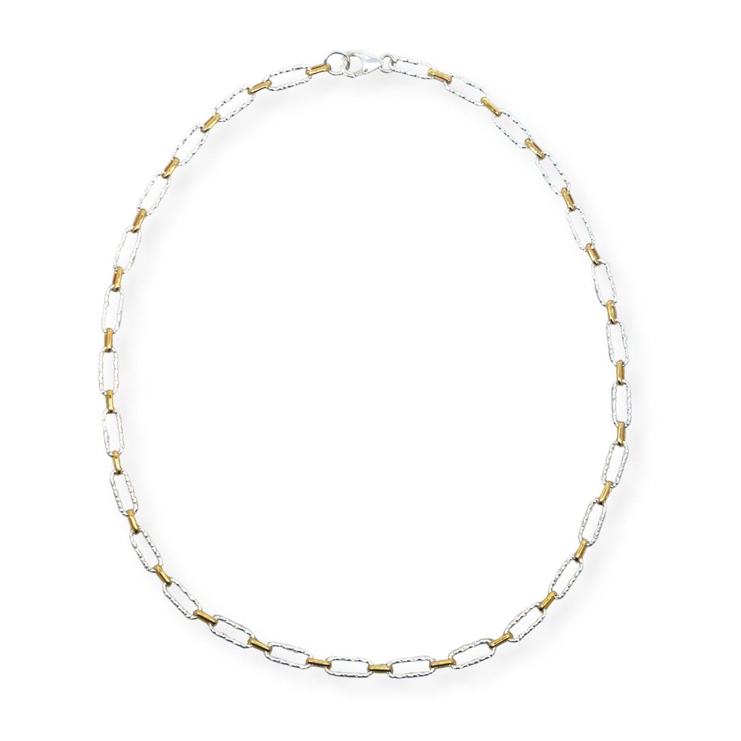Alternating GF and Diamond Cut Sterling Silver Chain