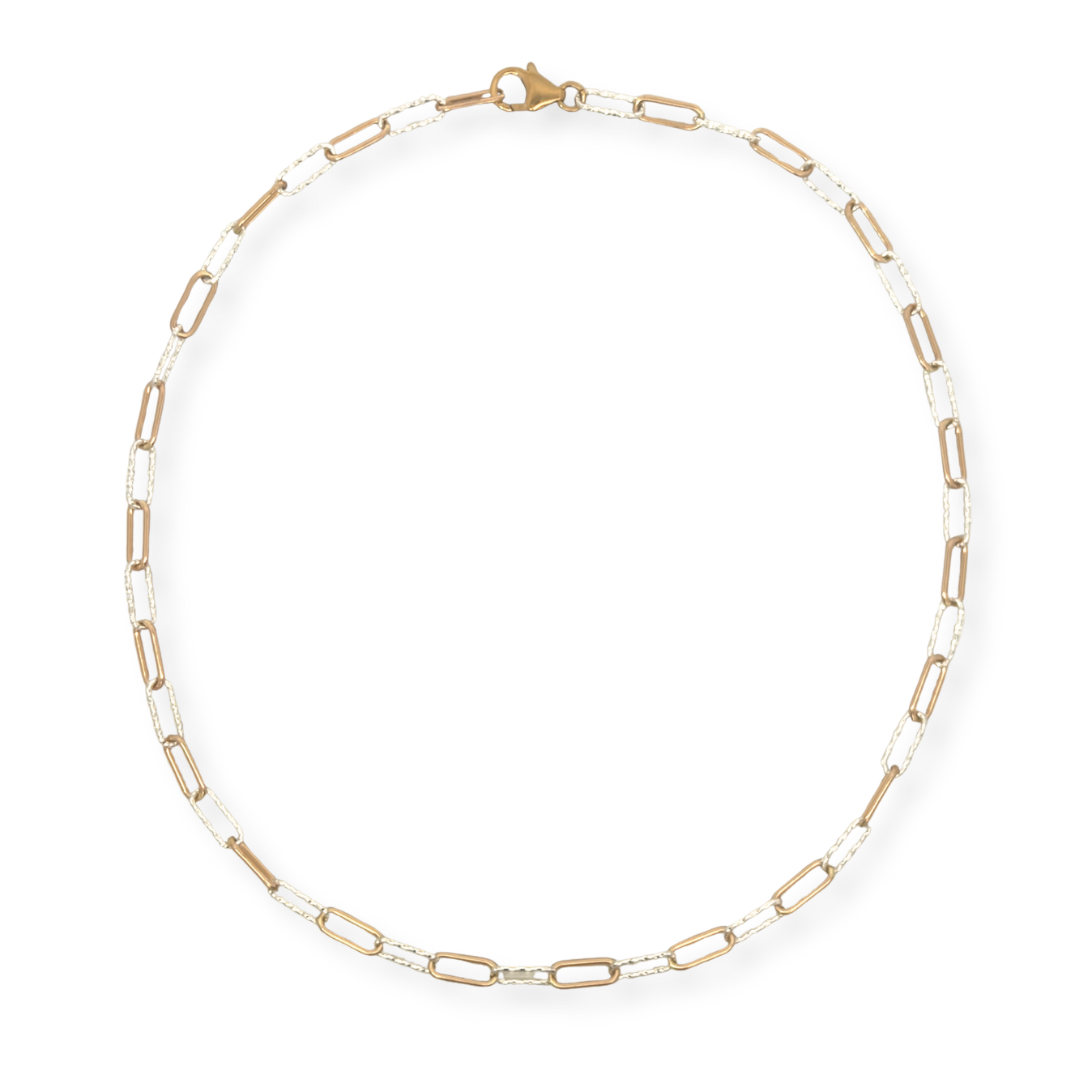 GF and Diamond Cut Silver Paper Clip Chain