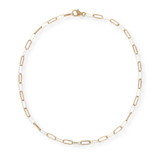 GF and Diamond Cut Silver Paper Clip Chain