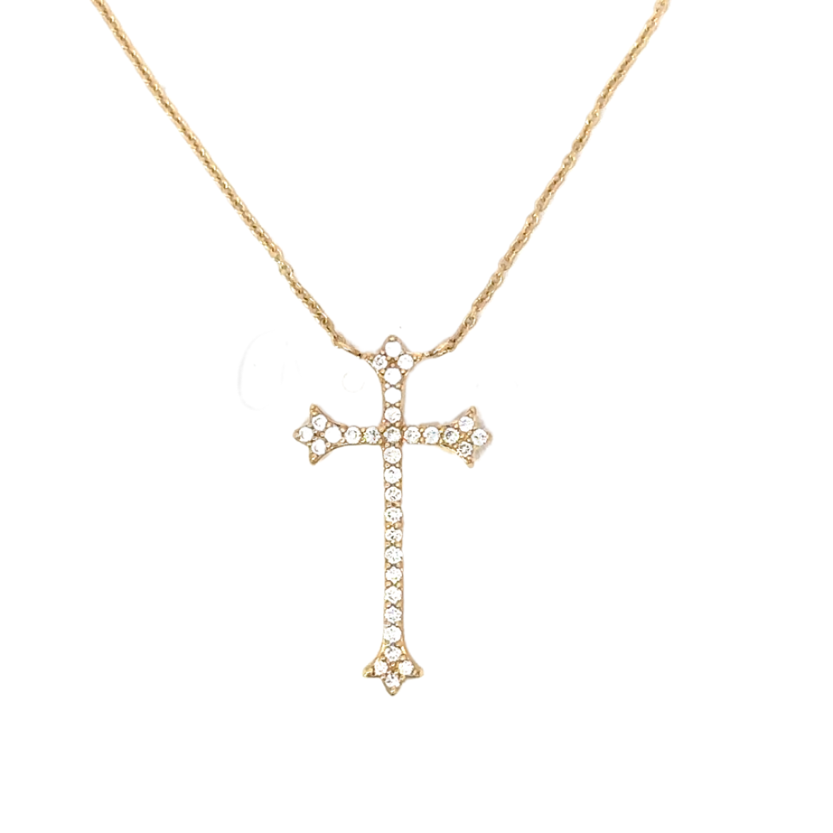 Pave Diamond Cross Necklace