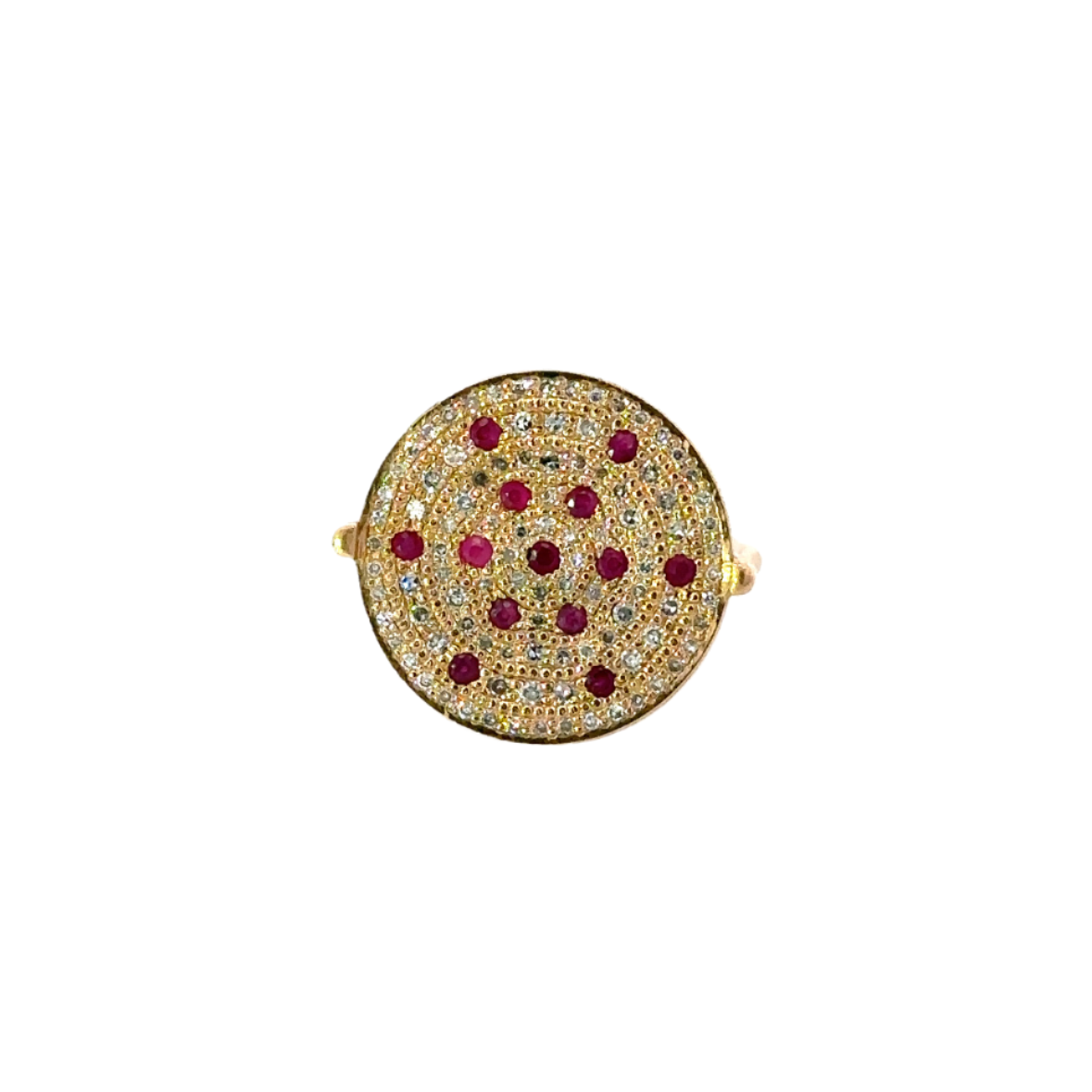 Ruby and Diamond Disc Ring