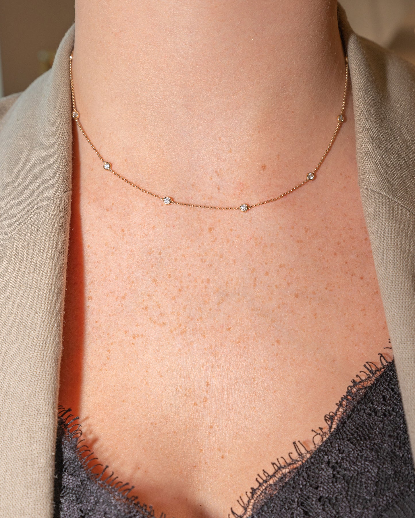 Single Diamonds by the Yard Necklace