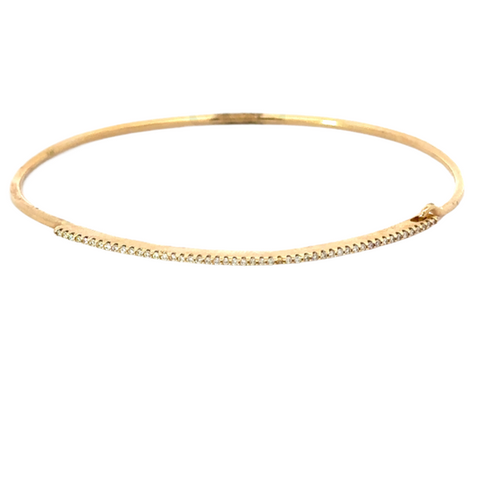 Thin Single Row Diamond Bangle