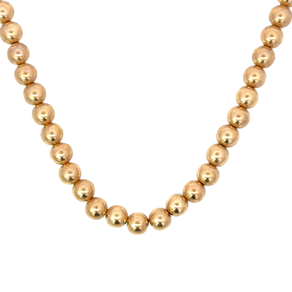 Yellow Gold Filled 6mm Beaded Chain Necklace