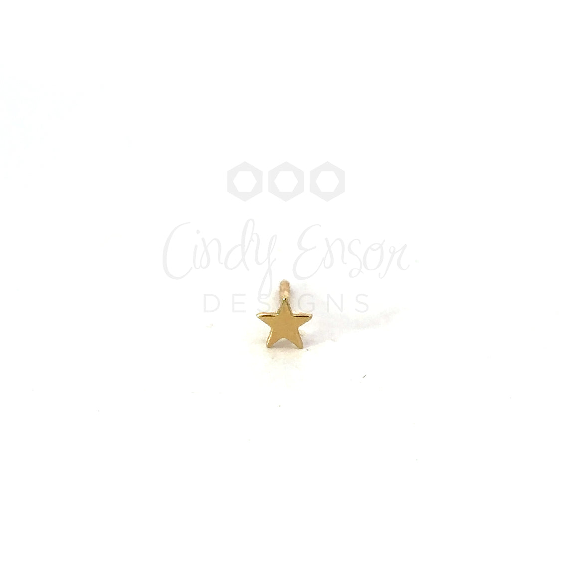 Single Yellow Gold Tiny Star Stud