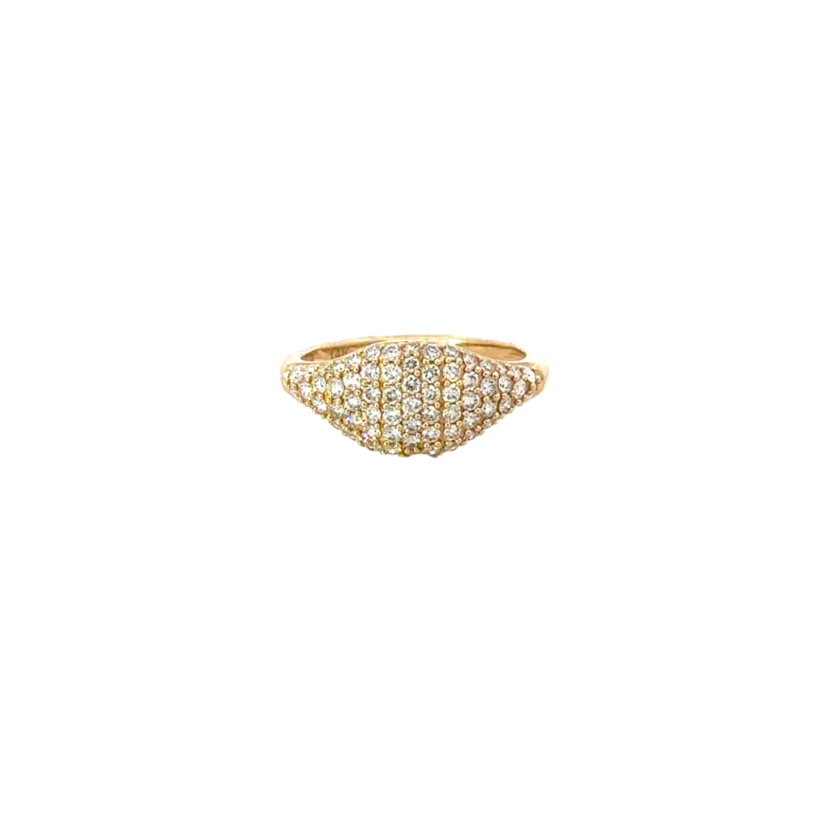 Pave Diamond Signet Shaped Ring