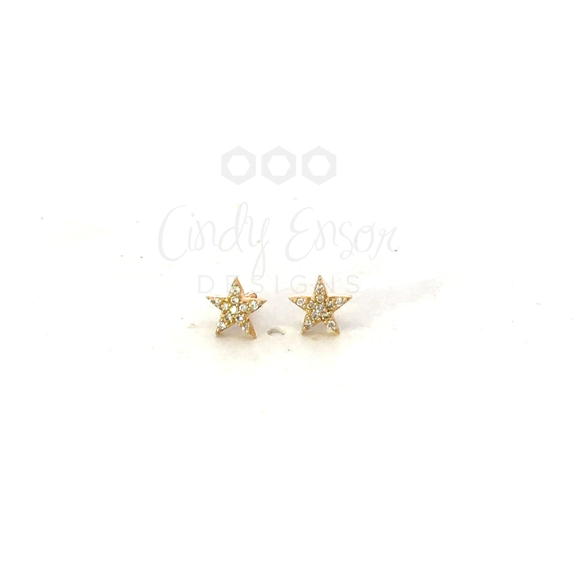 Pave Diamond Star Flatback Earring